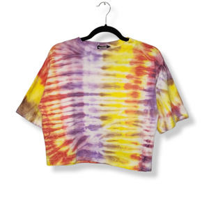 Vintage 90s Crop Tie Dye Shirt Grunge Tshirt Large Cobain Gitano Hippie Groovy
